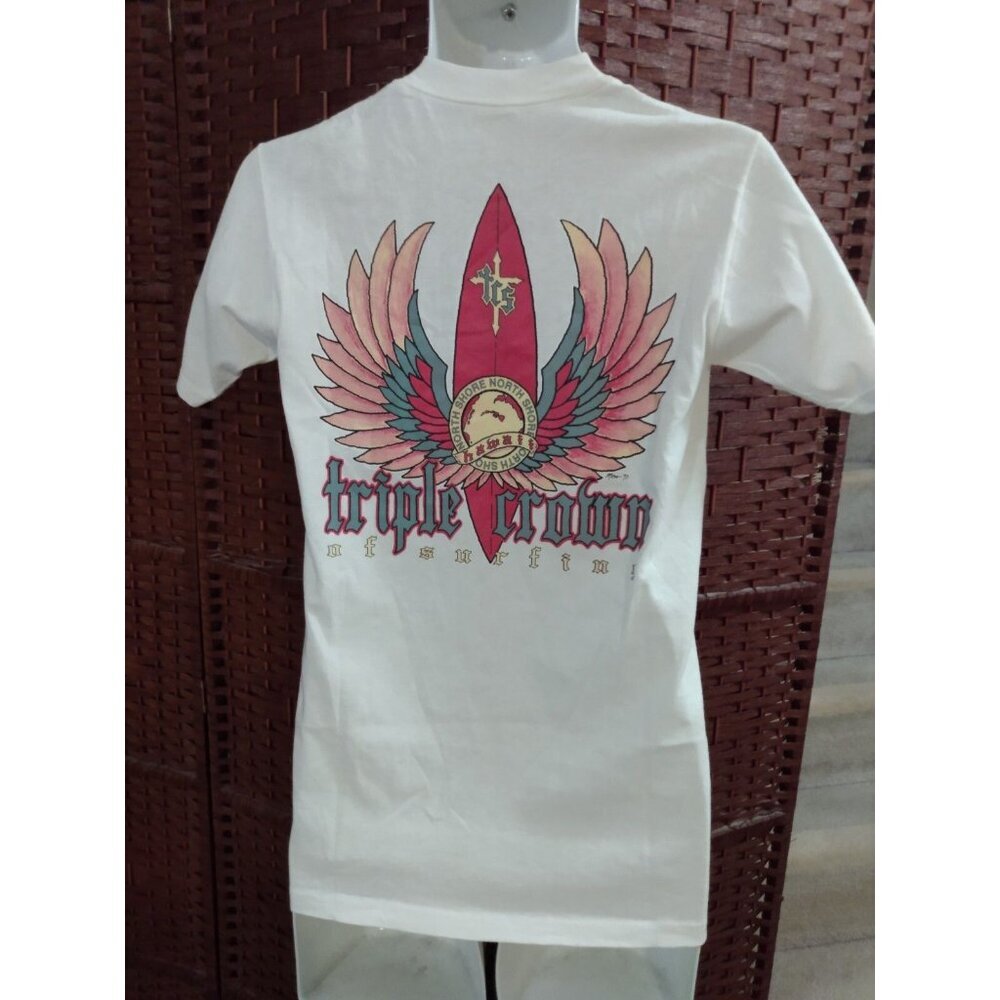 Vintage 90s Triple Crown Of Surfing T Shirt Hawaii North Shore Small Surf Surfer